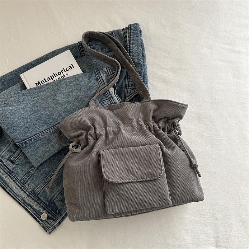 

Casual personalized tote bag women s 2024 new fashionable simple shoulder bag student class large-capacity bucket bag сірий колір