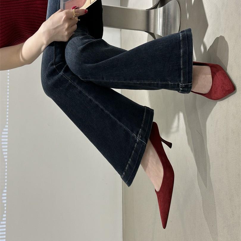 stiletto high heels black single shoes women's shoes spring and autumn 2025 new summer French pointed simple commuter ladyshoes