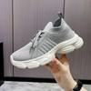Breathable Mesh Flying Weaver Girl Style Sports Shoes,  New Summer Versatile Casual Lace-up Thick-soled Anti-slip Dad Shoes