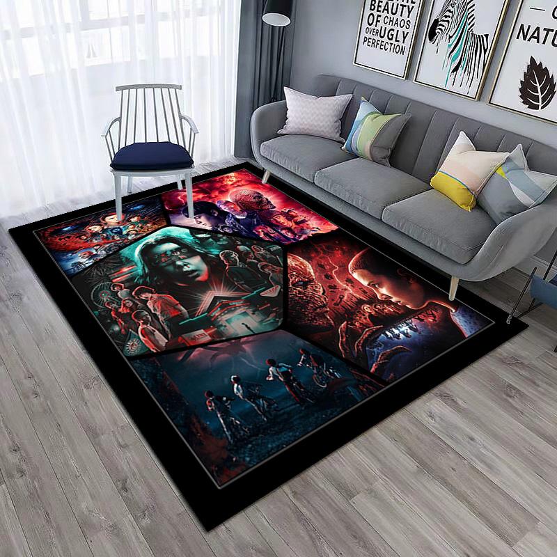 Halloween horror horror theme Stranger Things carpet home living room decoration table and chairs anti slip door mat outdoor picnic mat carpet A6