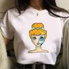 Disney Cartoon Villain Princess Graphic T Shirts Streetwear Y2k Women T-shirts Summer Tops Harajuku Ladies T Shirt White Blouses