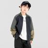 Kids' American Retro Color-block Baseball Jacket