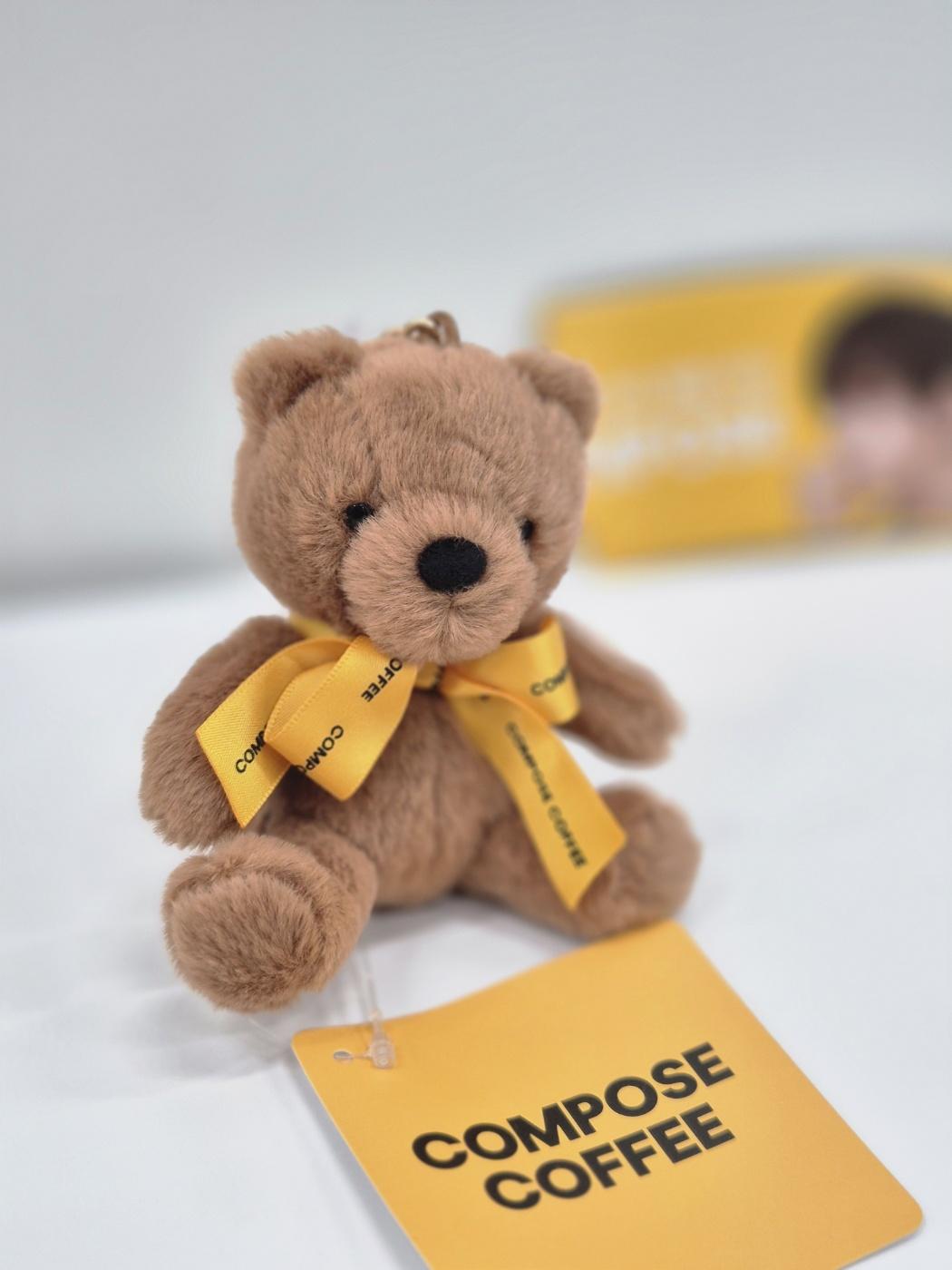 BTS V Kim Taehyung Teddy Bear Keyring Compose Coffee Limited Compose Coffee Teddy Bear Keyring