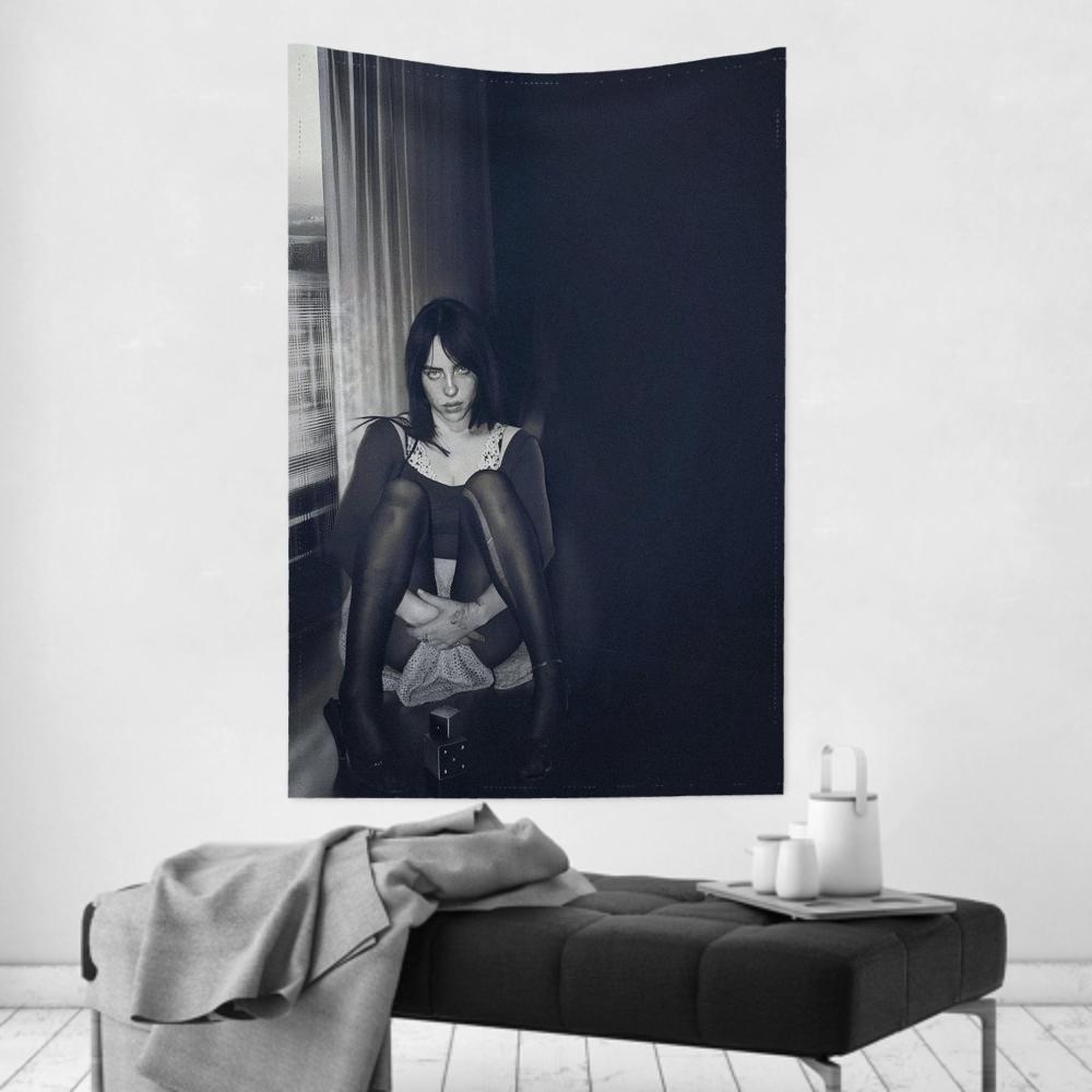 Hot Singer BBillie Tapestry Room Decor Wall Cloth Party Hanging Background Room Decor Baby Room