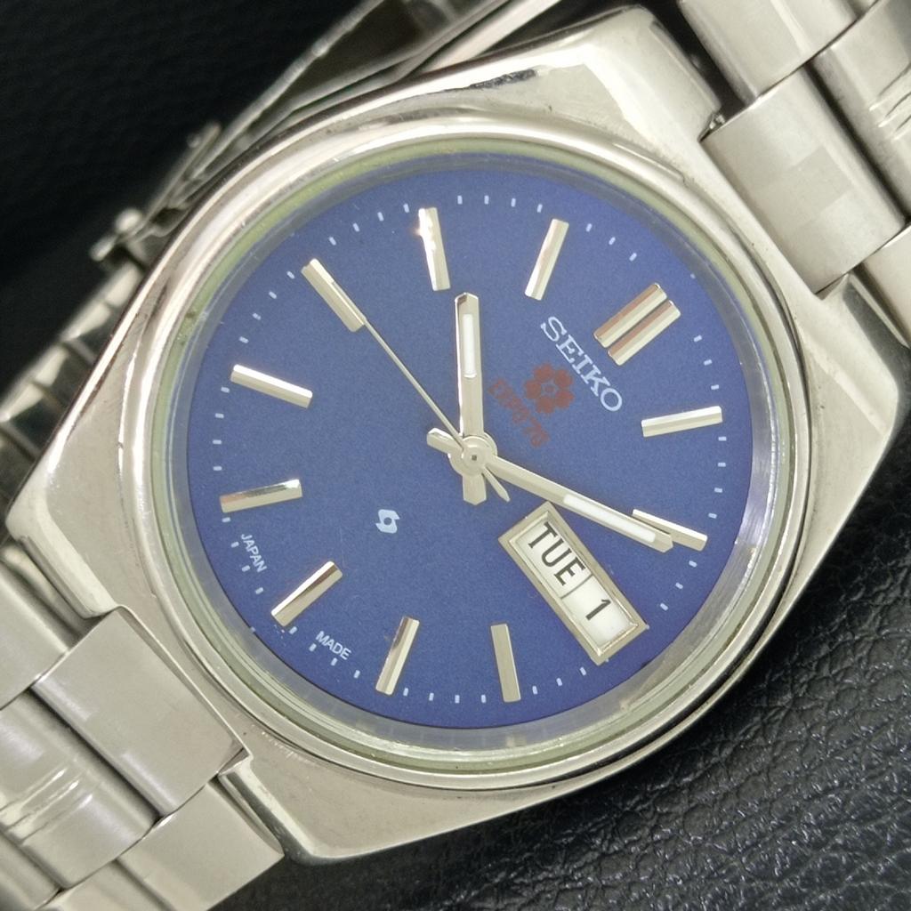 GENUINE VINTAGE SEIKO EXPO 70 AUTOMATIC JAPAN MENS BLUE DIAL WATCH A708782-1