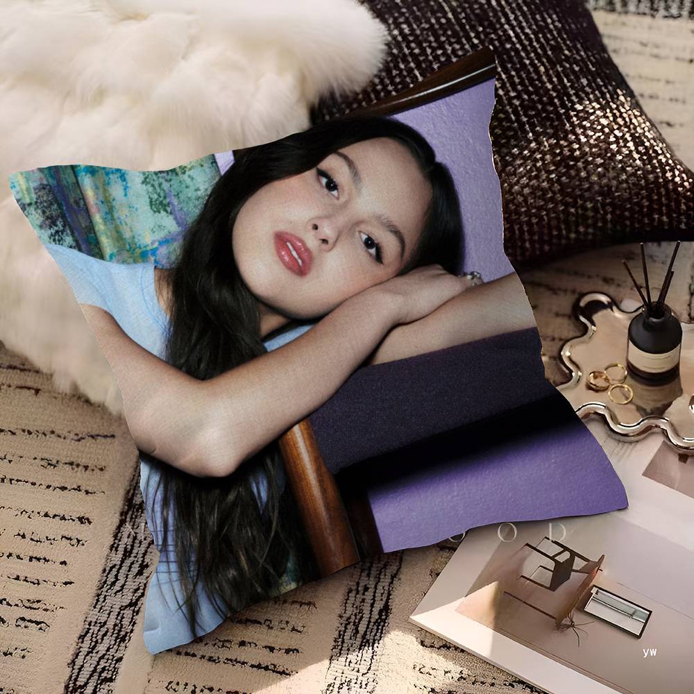 Hot Pop OOlivia Rodrigo Cushion Cover Pillowcase Upholstery Sofa Throw Pillow Home Decor Pillowcas