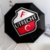 Modello FC Utrecht, ombrello pieghevole automatico, design portatile e pieghevole, 8 stecche, un regalo di Natale o di compleanno.