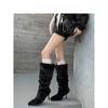 Fashion Thin Heel Pointed Pile Boots Women'S High Heel High Tube Big Tube Circumference Boots Fashionable Autumn And Winter Boots
