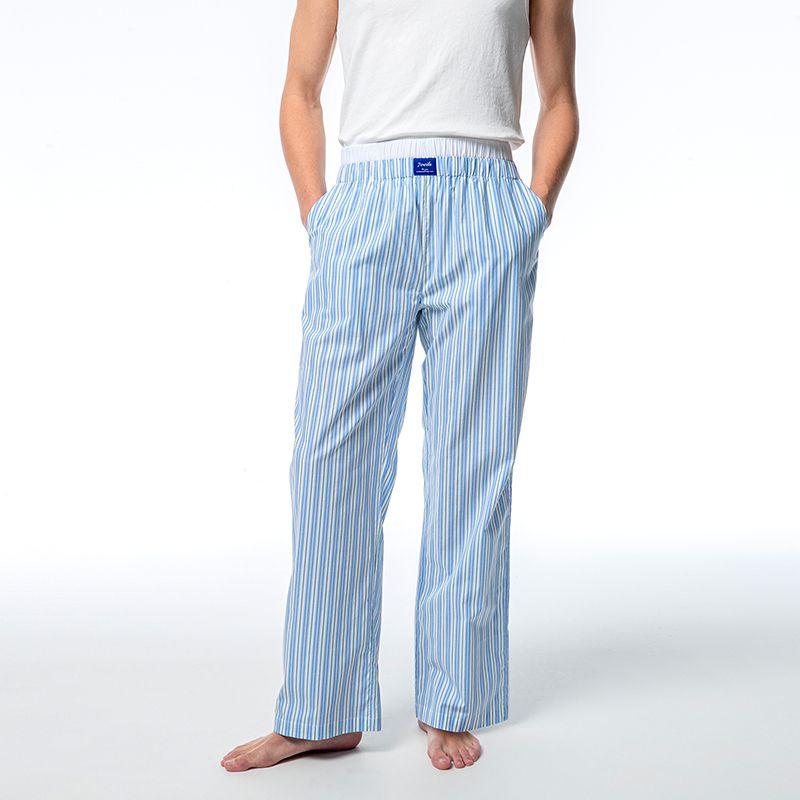 

Pure Cotton Stripes Loose Casual Women s Outer Home Pants Men s green waist blue green strip XL