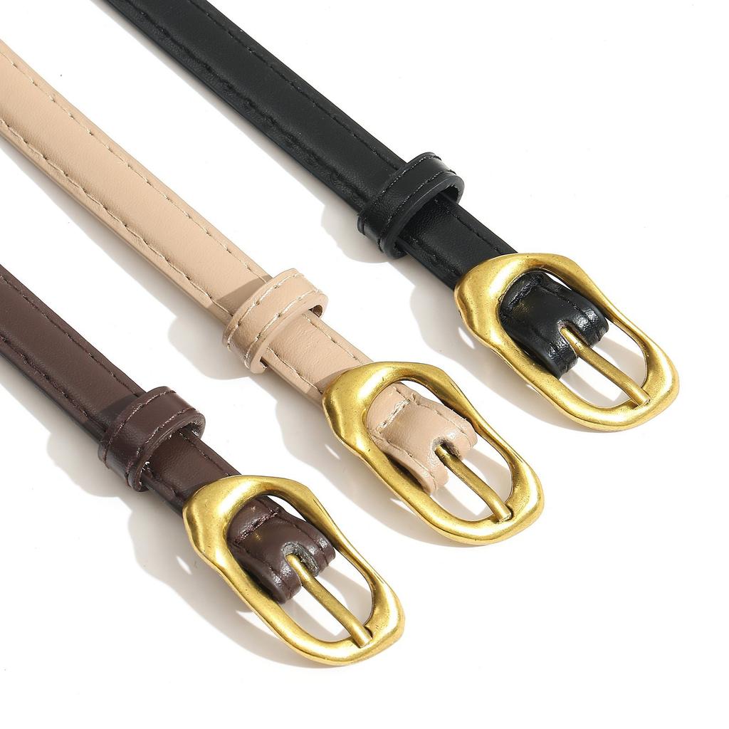 Niche Original Korean Version of Thin Women's Belt Suit Pants Fashionable and Versatile Retro Pin Buckle Belt