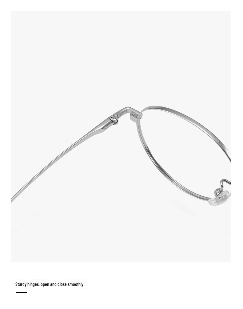 Ultralight Pure Titanium Vintage Round Eyeglass Frames 51 - Simple, Fashionable Design, Compatible with Prescription Lenses