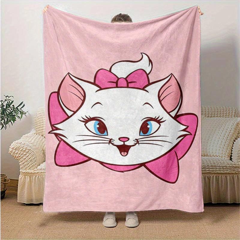1PC Cartoon Marie Cat Blanket, Seasonal Universal, Home Decoration, Throw Blanket, Soft Flannel Throw Blanket, Versatile & Cozy for Bedroom,Cute Gift