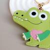 Keychain Pendant Cartoon Little Crocodile Key Holder Imitation Leather Access Card Cover Bag Charm Decorative Keychain Accessory