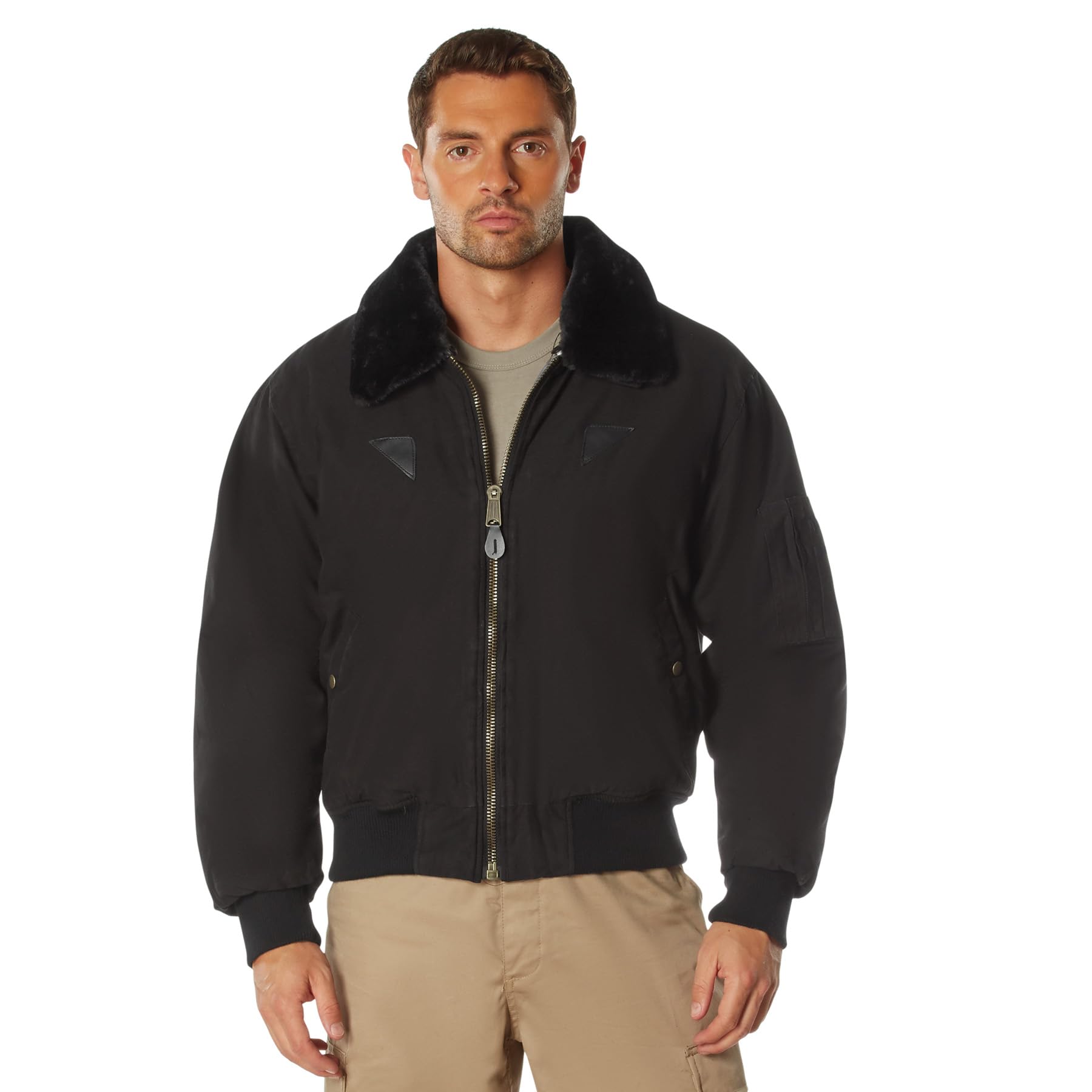 

Rothco VINTAGE BOMBER JACKET Vintage Flight Size Black B-15A Jacket, M, чёрный