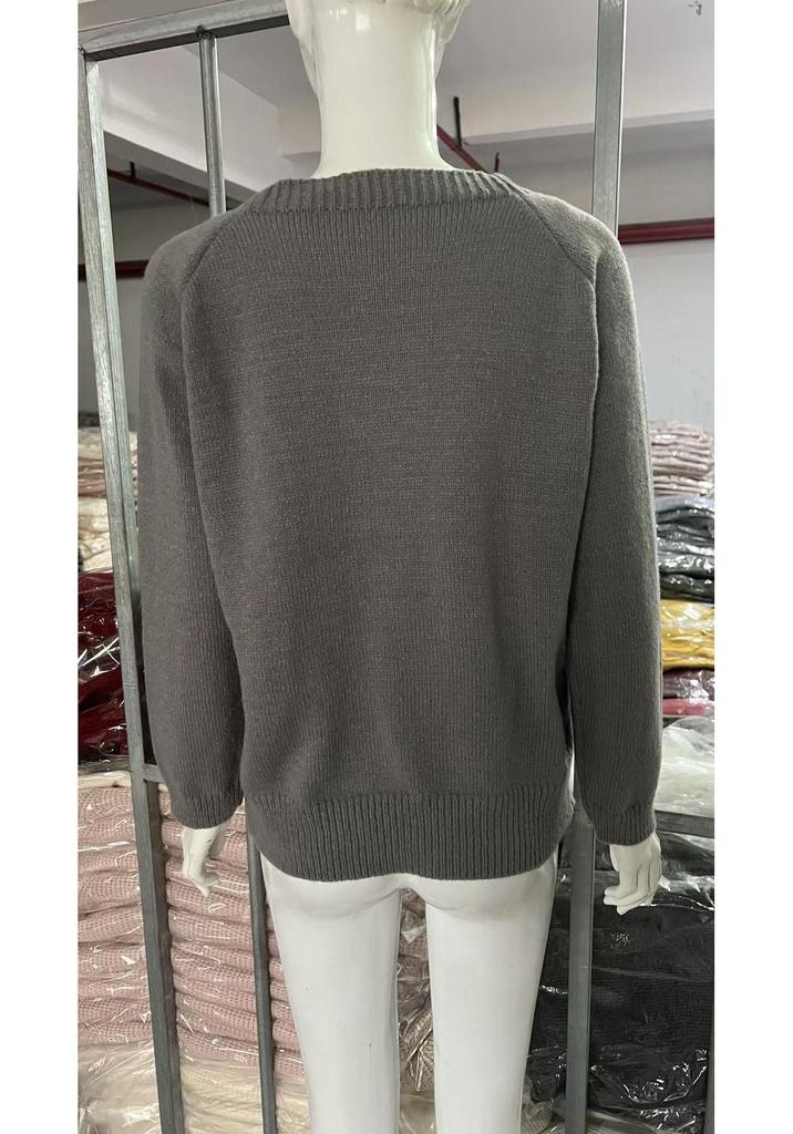 Women's Color Block Round Neck Loose Fashion Sweater - Hot Sale