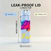 1PC Rainbow Unicorn Fab Letter Art 750ml Color Plastic Sports Water Bottle Leakproof Flip Straw Lid Suitable for Sports Office Home Use