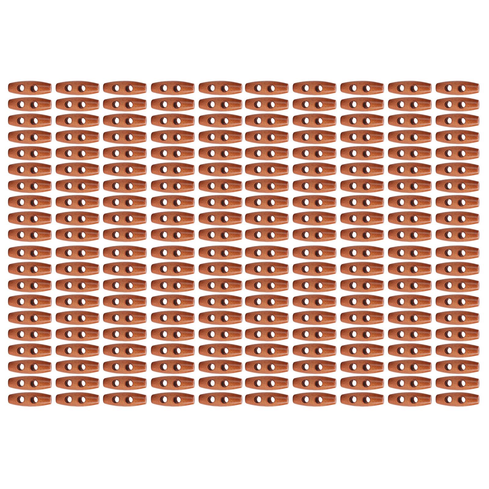 

200Pcs 30mm Wooden Buttons OIive Shape for DIY Crafts Knitting Sewing Coffee Color