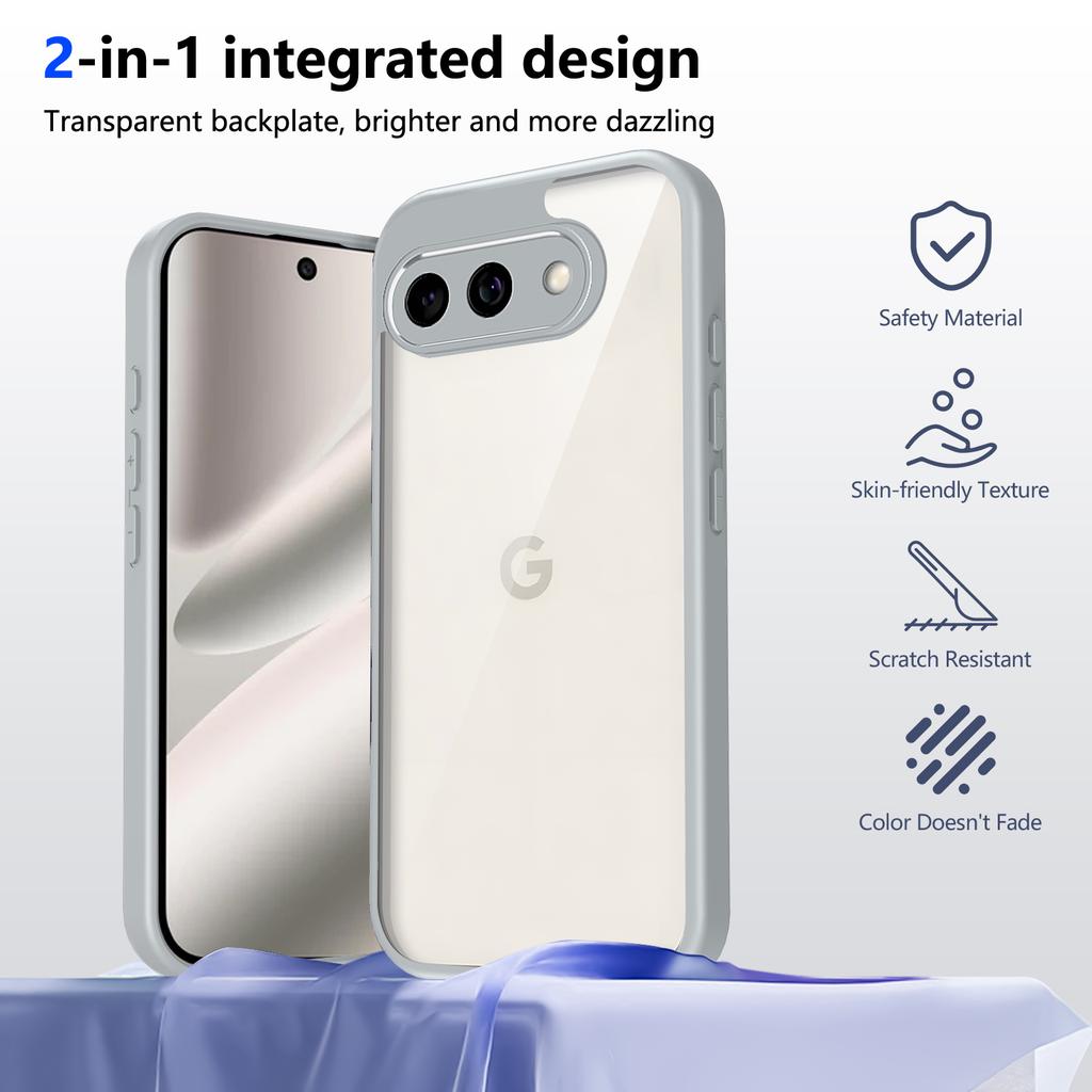 Etui na Google Pixel 9A 10A z poduszką powietrzną, odporne na wstrząsy, silikonowy zderzak, przezroczysta matowa tylna okładka, twarde etui na telefon na Google Pixel 10A