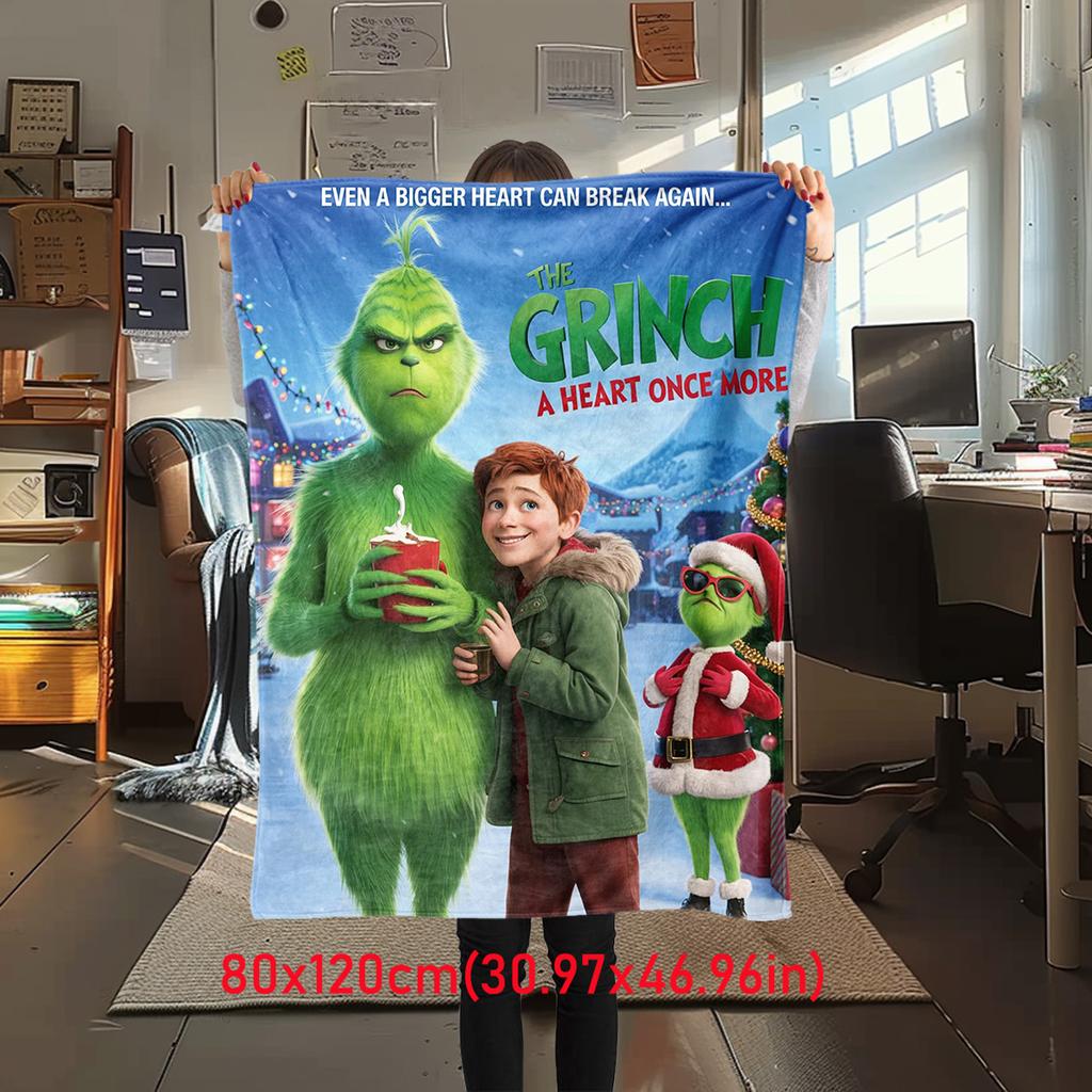 Christmas Gift Comedy Movie How the Grinch Stole Christmas blanket home warming, four season bed decoration sofa cover flannel throwing blanket K22