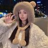 Winter Bear Plush Hat Outdoor Cycling Ear Protection Hat Thickened Warm Hat Casual Fleece Hat Women'S Warmth Essentials