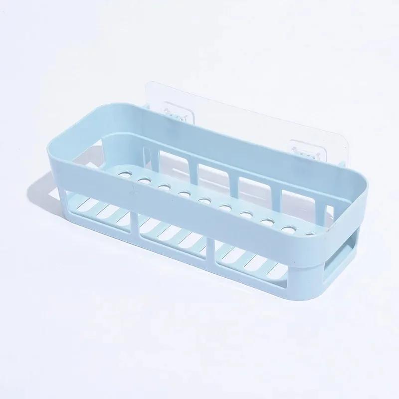 Shower Caddy Plastic Drain Rack Multi Wall-Mounted Purpose Bathroom Storage Shelf Self-Adhesive Shower Organizer Supplies