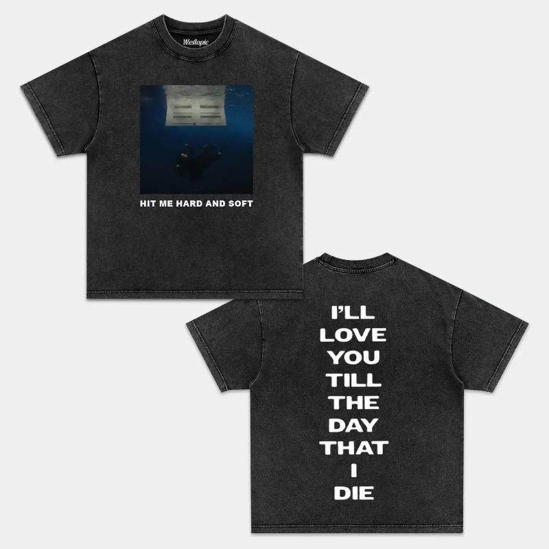 Neuankunft Herrenkleidung T-Shirt Homme T-Shirts Herren T-Shirt für Damen Ropa Hombre BILLIE EILISH Amerikanisch Trendig Vintage Gewaschen