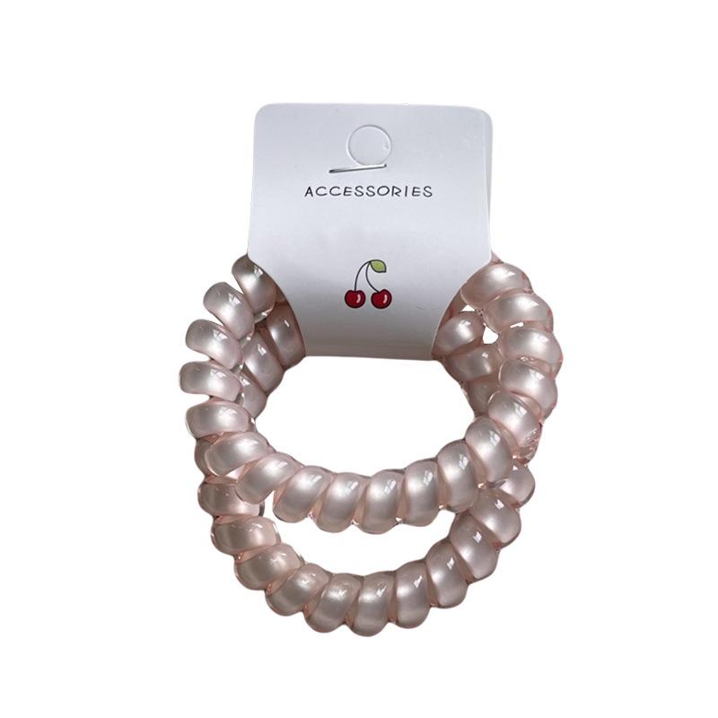Korean Pearlescent Jelly Color Phone Ring Hair Tie - Versatile High Elastic Seamless Hair Accessory for Girls