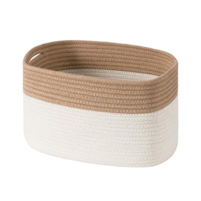 Cotton Rope Storage Box Rectangular Storage Basket Children Toy Organizer Box for Nursery Living