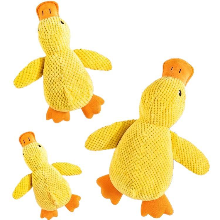 Peluche Canard Jaune Jouet de Dentition et Anti-Ennui pour Chiens et Chats