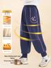 Girls' Winter Fleece-Lined Quilted Cotton Sports Pants - Thickened Three-Layer Design for Big Kids