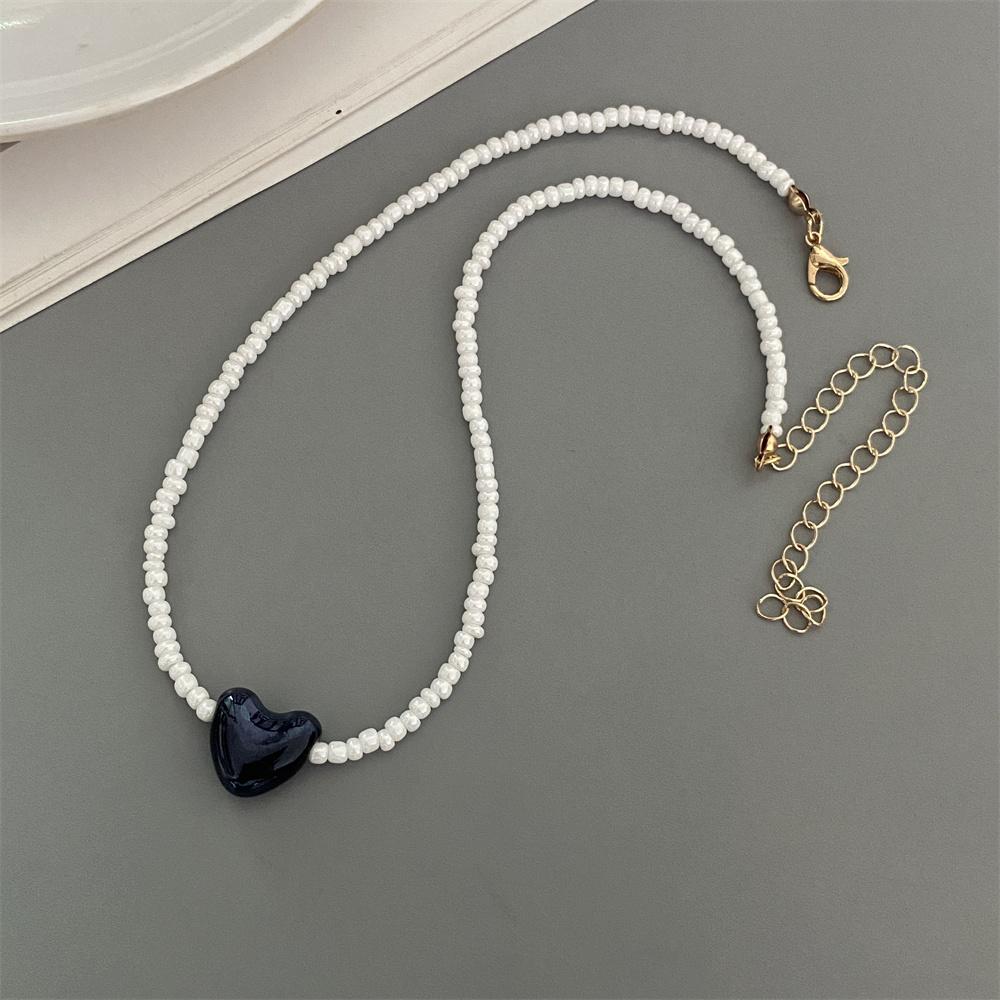 Korean Fashion Ceramics Love Heart Choker Necklace for Women Girl Colorful New Fashion Neck Jewelry