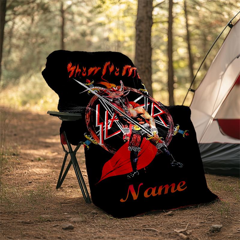 Personalized Custom Name Blanket - Slayer band Print Design,Blanket for Sofa,Bed,Travel,Camping - Soft and Warm, Great Gift