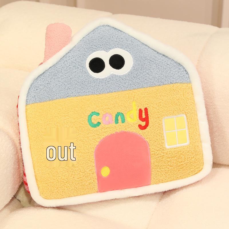 Nordic Style House-Shaped Pillow: Soft, Comfortable Home Cushion for Kids' Room, Headboard Backrest, or Photo Prop.
