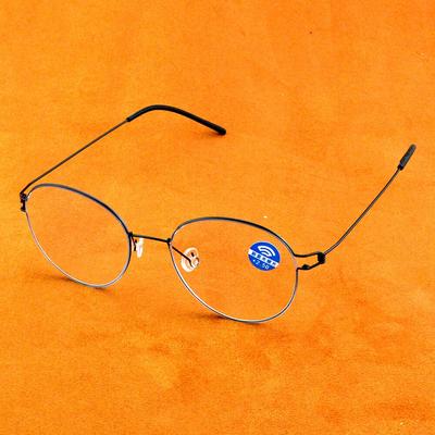 Schraubenlose medizinische Nasenpads aus Titanlegierung, rutschfeste Bügel, handgefertigt, 12-lagig beschichtete Linse, runde Lesebrille +0,75 bis +4