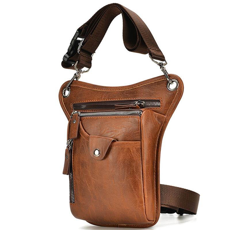Marsupio in Pelle PU Vintage Borsa a Ginocchio Sospesa per Uomo Donna Cintura Borsa sui Fianchi Multifunzione Moto Bicicletta Escursionismo Outdoor Campeggio