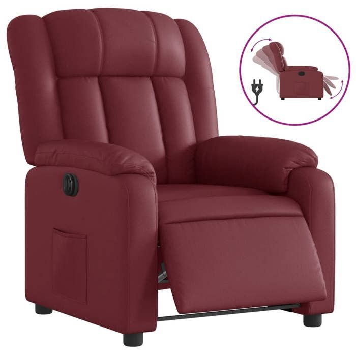 VidaXL Electric Recliner, Relaxation Chair with Backrest, Seat with Armrests Living Room, Modern, Red 3205254