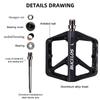 BUCKLOS Pedale DU-Lager Fahrradpedal Plattform Ultraleicht Nylon Rennrad Mountainbike Pedal Rutschfest MTB Flachpedale Fahrradteil