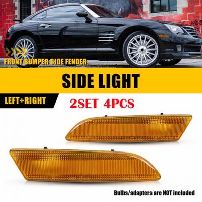4x gelbe Seitenmarkierungsleuchten für die vordere Stoßstange für Chrysler Crossfire EOA (2004-2008)
