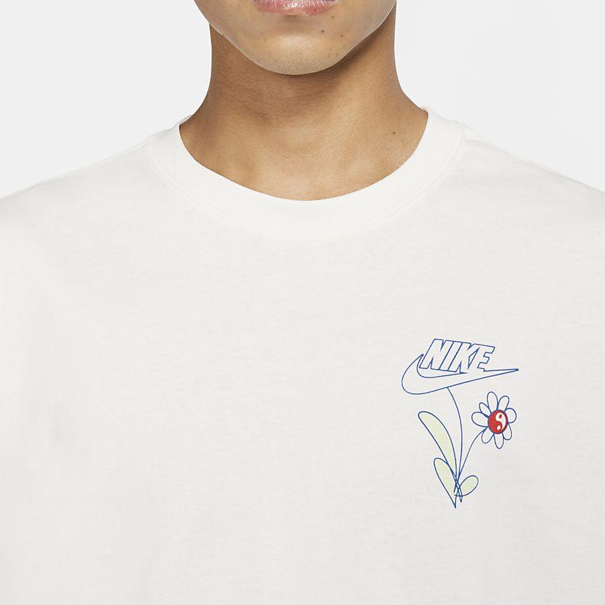 Nike T Shirts Men's White Crew Neck Moderate Straight Fit DM2189-902