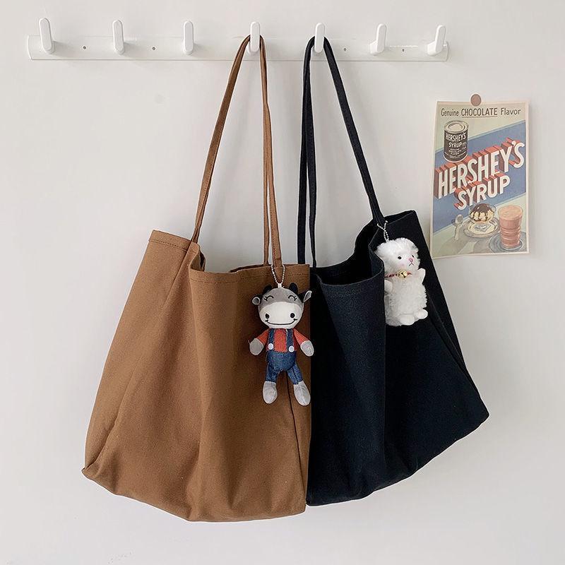 Damska wszechstronna torba typu tote w koreańskim stylu, na co dzień - Duża pojemność, Prosty design Harajuku