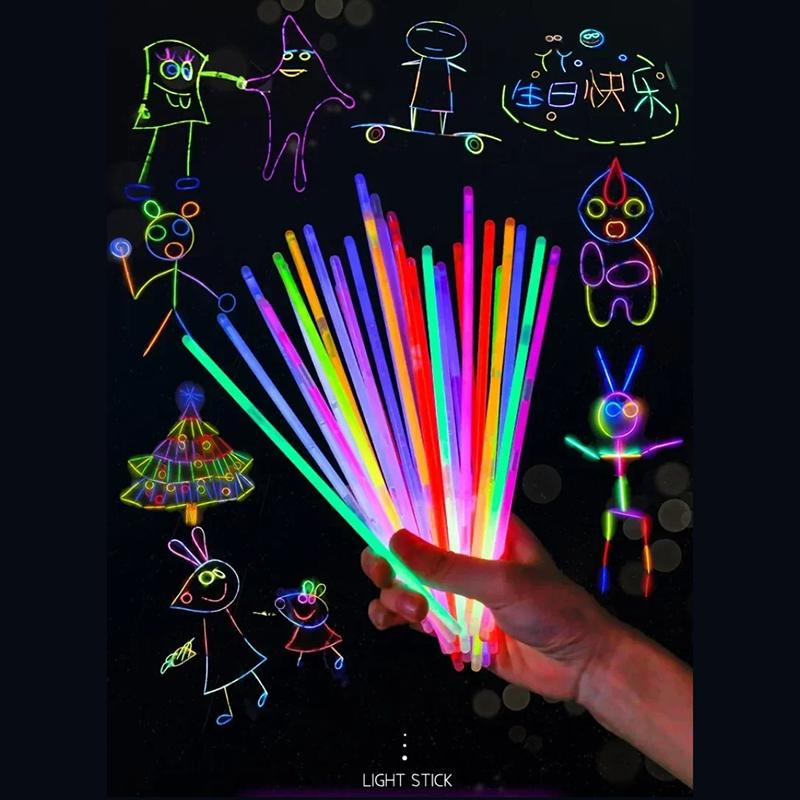 50/100Pcs Fluorescence Sticks Party Multicolor Glowing Stick Bright Colorful Light Bright Bendable Glow Bracelet Party Supplies