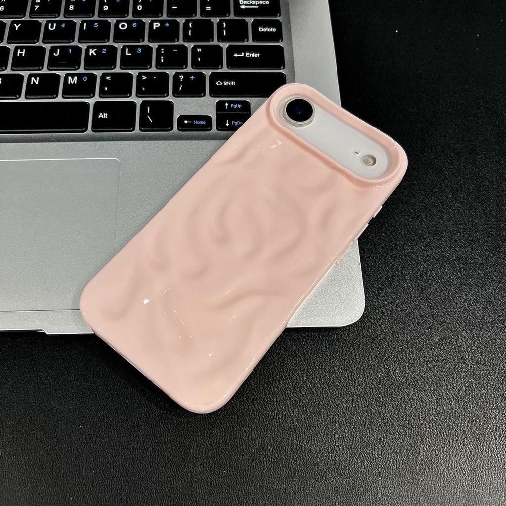 Luxury Electroplated 3D Wave Pattern Case For iPhone 17 Air 16 E 15 14 13 12 11 Pro Max XS Max XR 7 8 Plus Bright Glossy Cover
