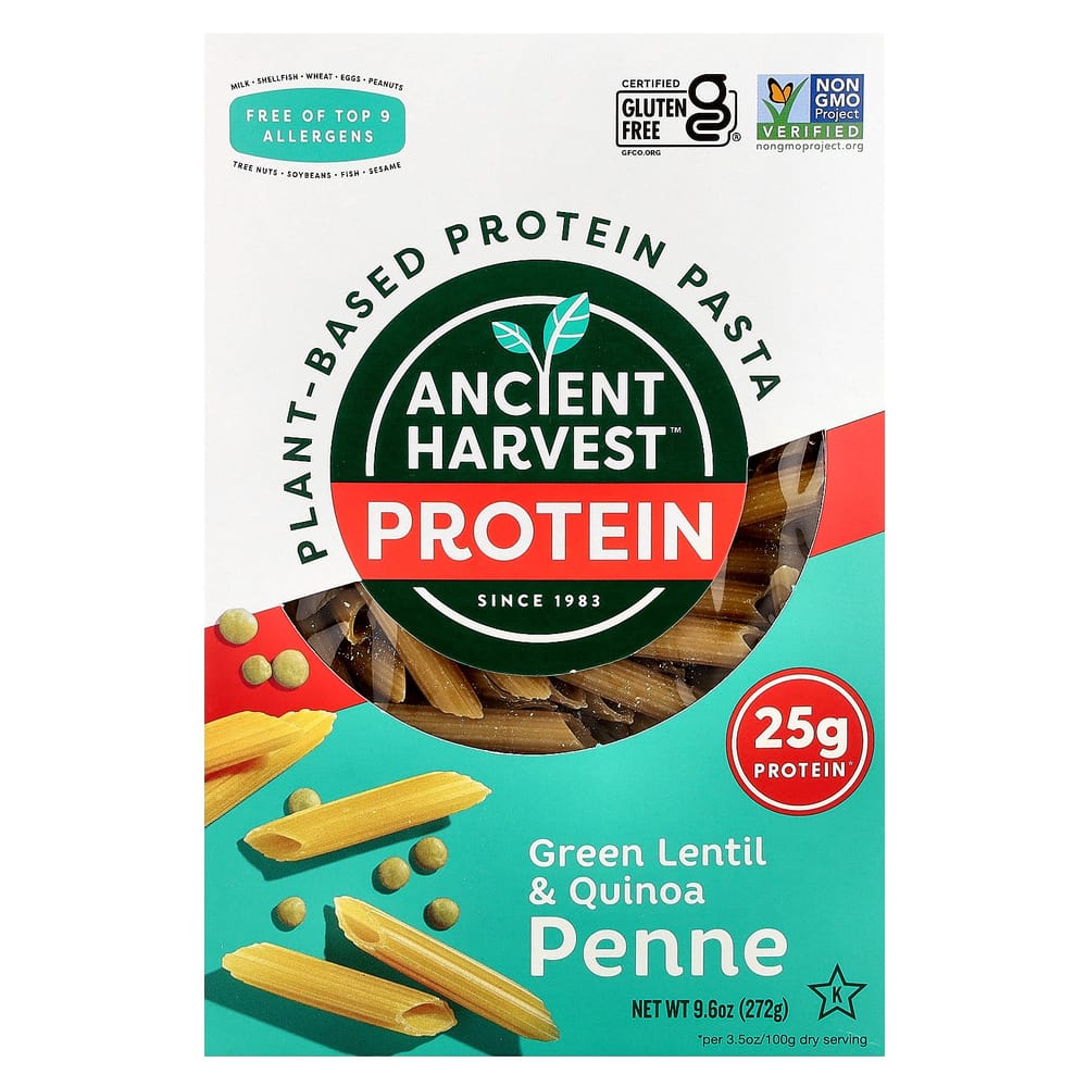 iHerb Plant-Based Protein Pasta Green Lentil Penne 272g (9.6oz)