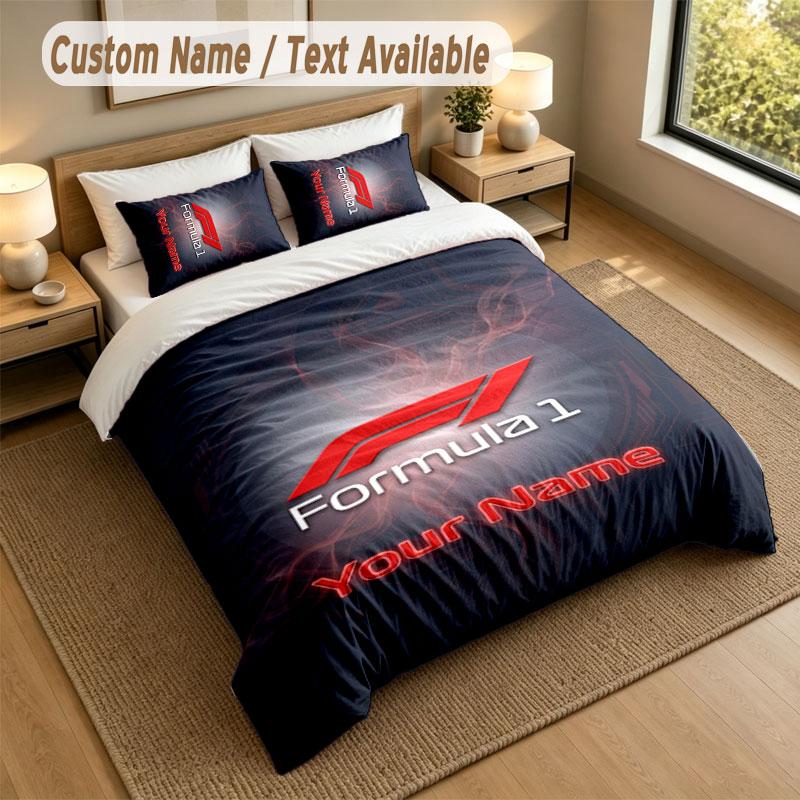 Bedding Set 1 Duvet Cover 2 Pillowcases F1 Print Soft Bed Linen Bedroom Decor