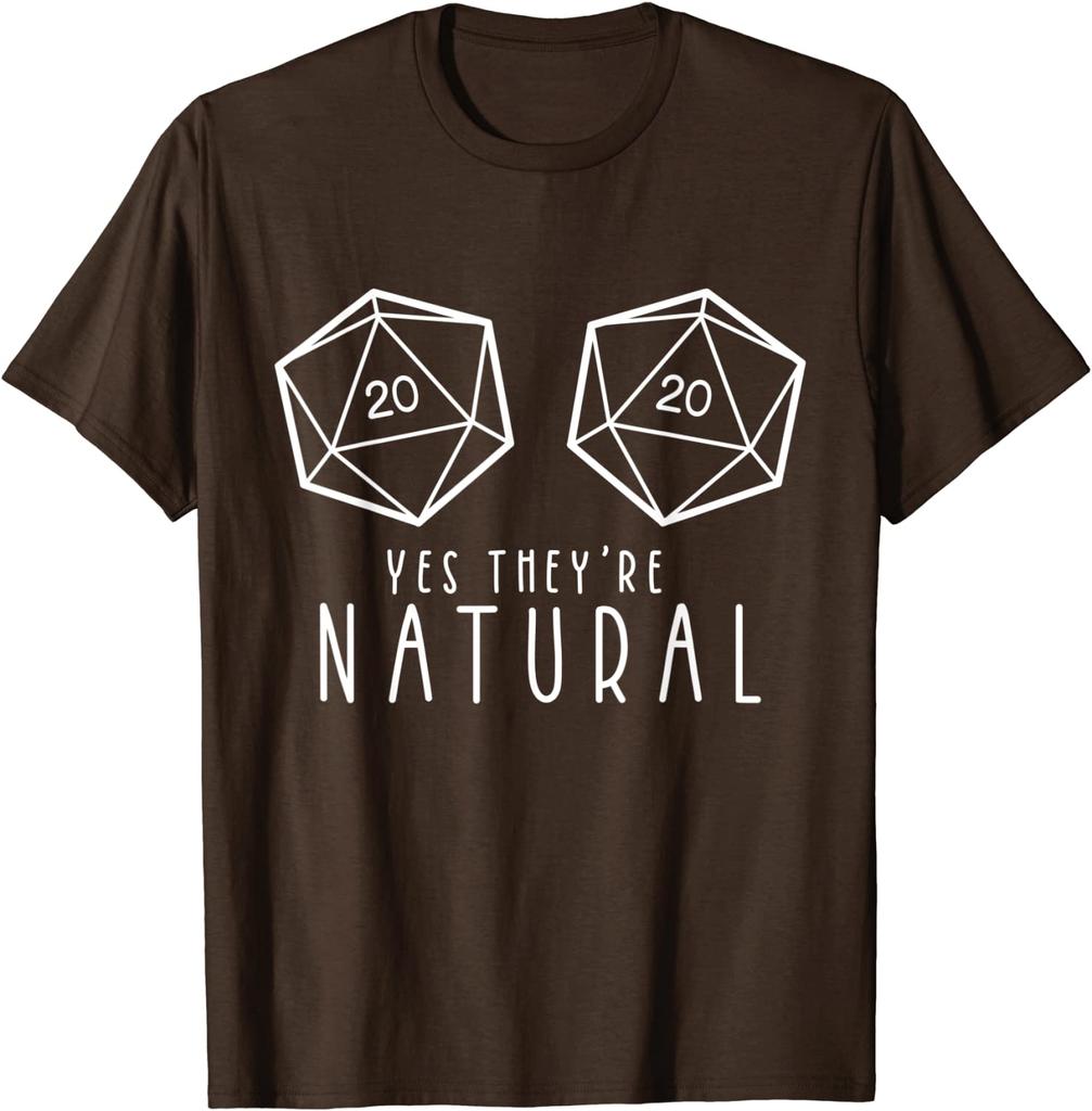 Yes They're Natural Funny RPG Gaming DM Gift T-Shirt Casual Tops Shirt Cotton Mens T Shirts Casual Oversized