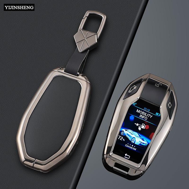 Zinklegierung + PU-Leder Auto Schlüsselanhänger Hülle für BMW 5er 7er I8 X3 X4 X5 X7 G30 G31 G11 G12 G01 GT G32 Fernbedienung Halter Schale