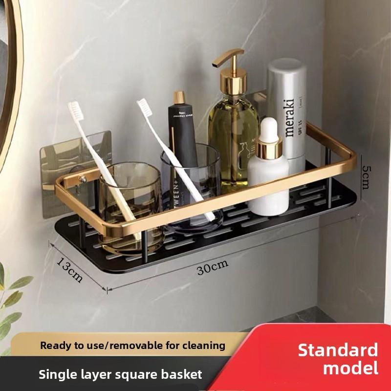 Caddy do sprchy Jednopodlažní Odolný Hliníkový Nerezavějící Samolepicí Polička Koupelna