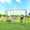 Swing Sets for Backyard 1 Saucer 2 Belt Swing Seats A-Frame Metal Stand