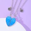 Set di 2 Collane con Ciondolo a Mezzo Cuore Colorato Catena con Perline Fascino Migliori Amici Choker Gioielli BFF Per Bambini Amicizia
