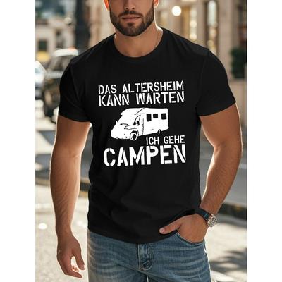 Taglie Europee Camper RV Tedesco Crinkle Taglie Forti T-shirt da Uomo, TAGLIE FORTI
